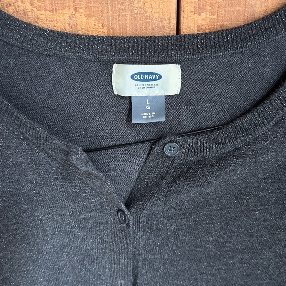 Old Navy Charcoal with Silver Sparkles Knit Cardigan - Picture 2 of 4